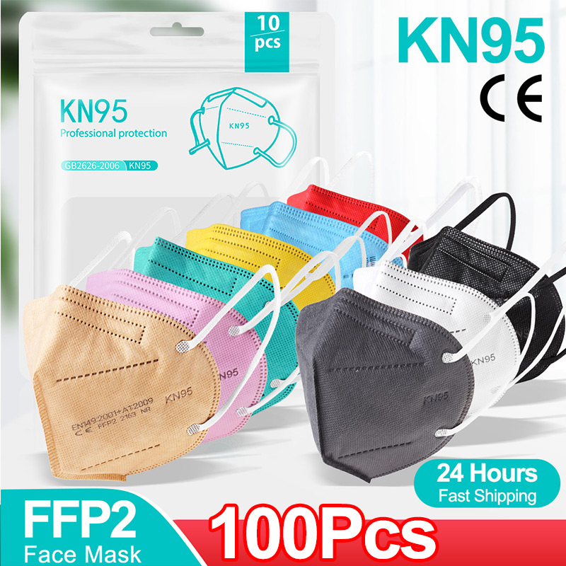 Disposable Surgical Mask - 10-100PCS 마스카라 FFP2 페이스 마스크 CE