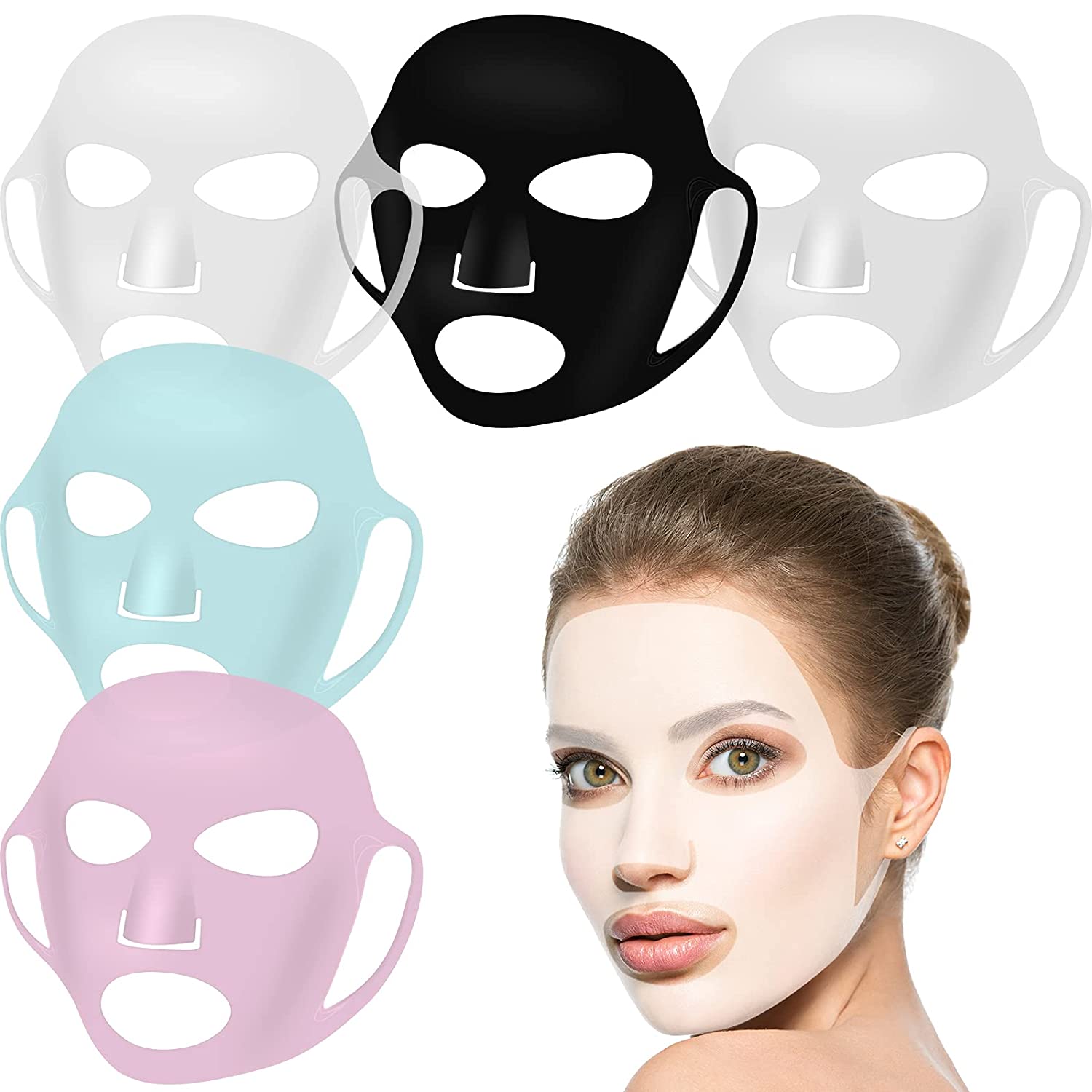 시트 마스크 용 재사용 가능한 실리콘 페이스 마스크 홀 - Silicone Mask Bracket 리뷰 및 가격