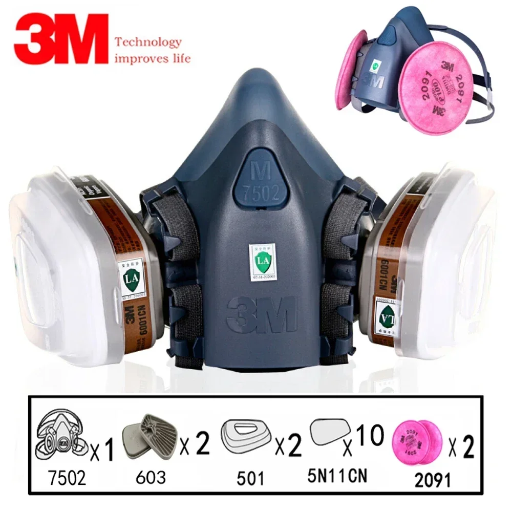 17 in 1 3M 7502 먼지 가스 호흡기 페인팅  - Dust Mask Construction 리뷰 및 가격